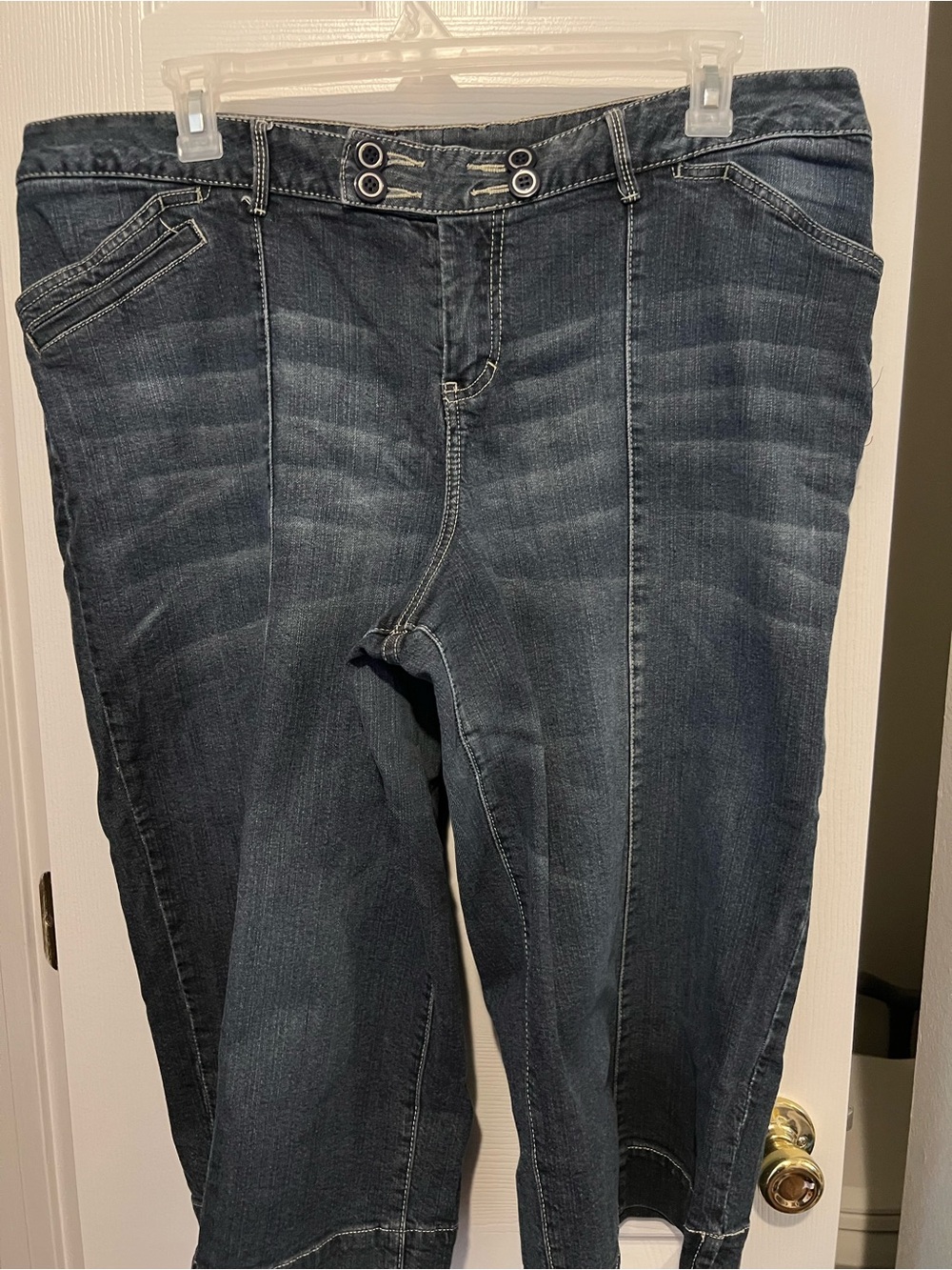 Lane Bryant Medium Blue Ankle Crop Stretch Jeans